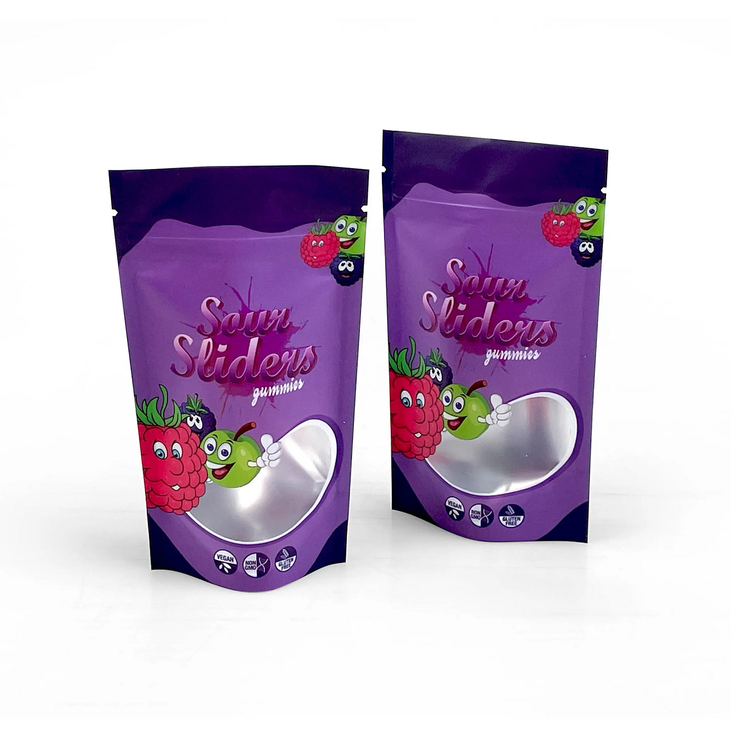 Resealable Mylar Bags With Clear Window Candy Food Storage Bag Plastic Packaging Stand up Bag